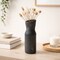 Black Vase | Longpi Pottery Handcrafted Vase | 3.5"x3.5"x11" | Unique Artisan Décor for Home, Office & Rustic Interiors